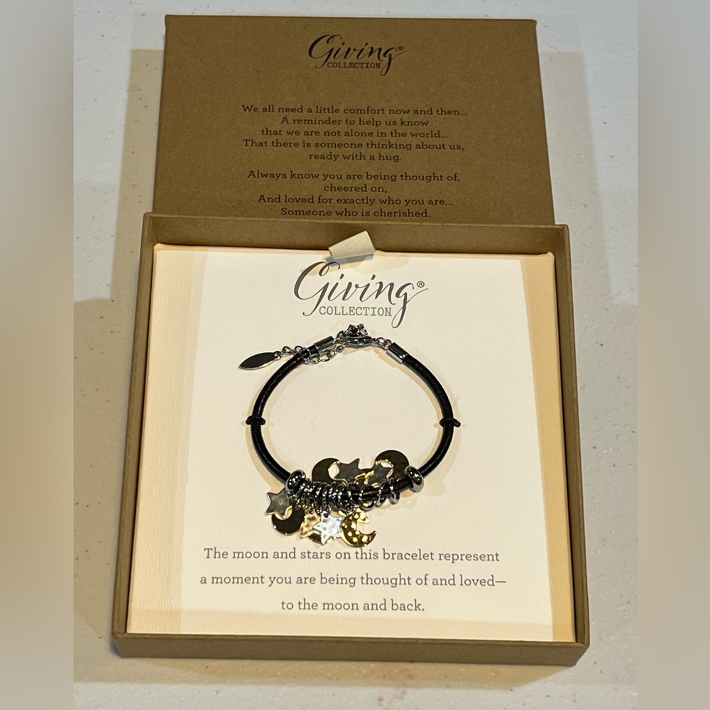 Black and Silver Bracelet in gift box.